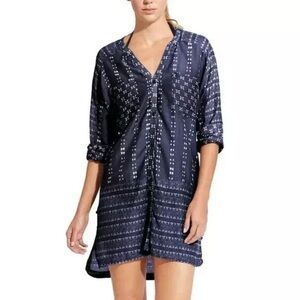 Women's Athleta Ikat Kaftan Silk Blend Swim Cover Up Size XS